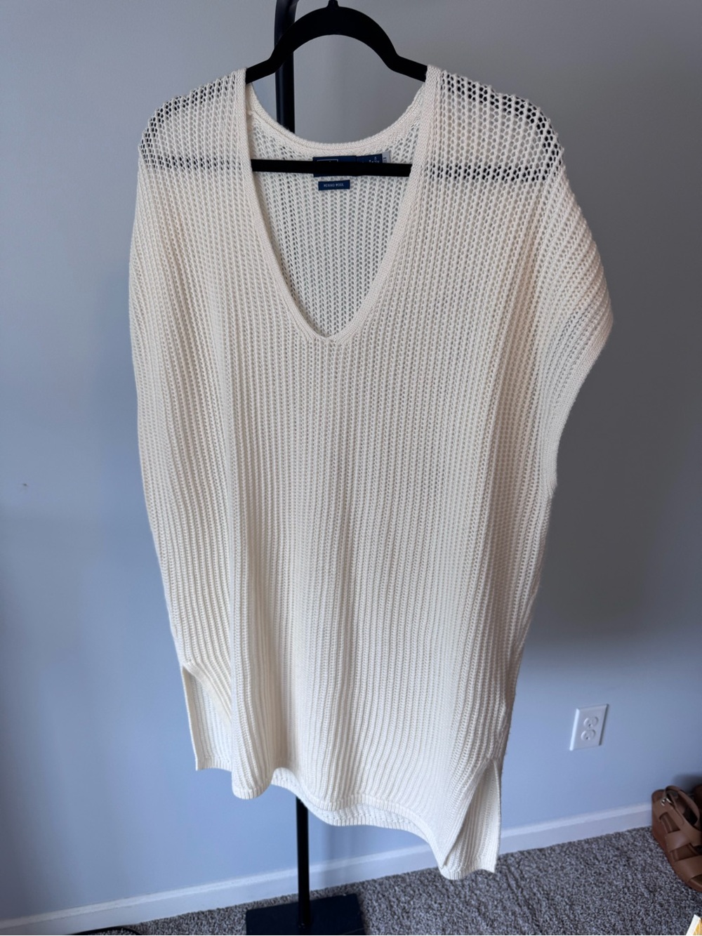 Polo by Ralph Lauren Cream Sleeveless V-Neck Knit Tunic